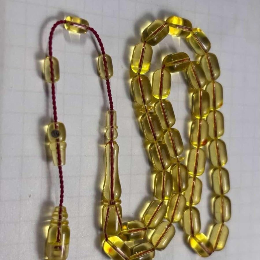 Alman Zar Katalin Tesbih – Şeffaf Sarı, Zar Kesim